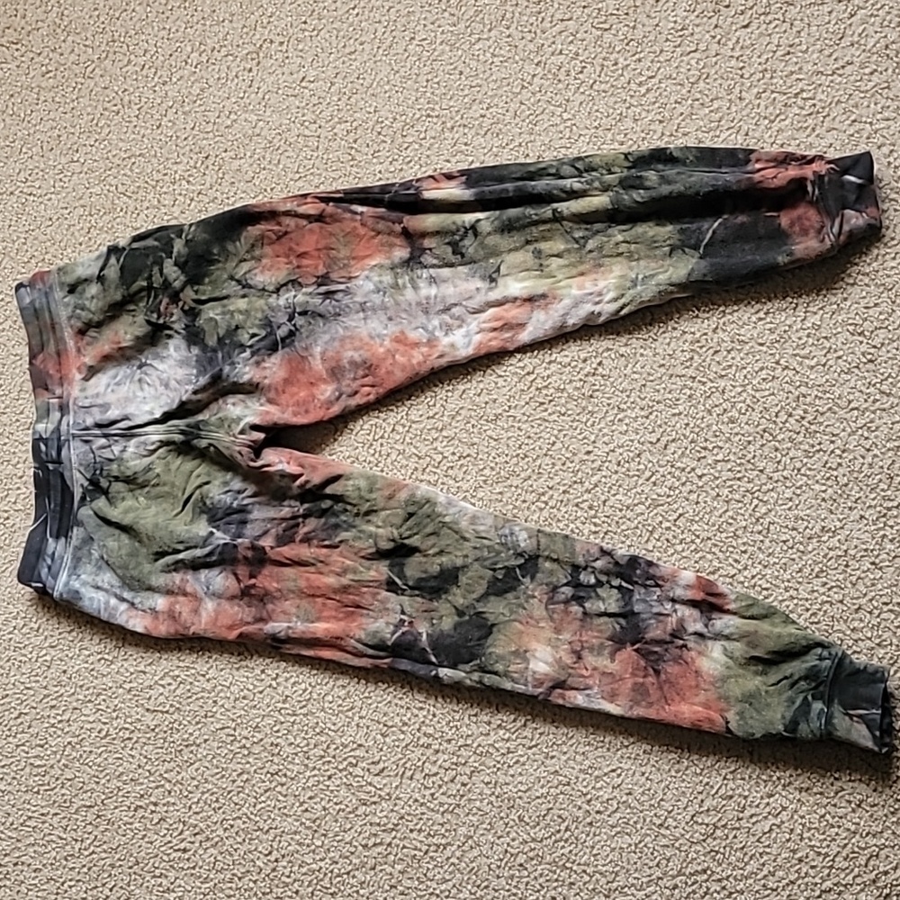 Sol Angeles Tie Dye Jogger Sweatpants Extra Small Green Lounge Boho Cali - Picture 6 of 6